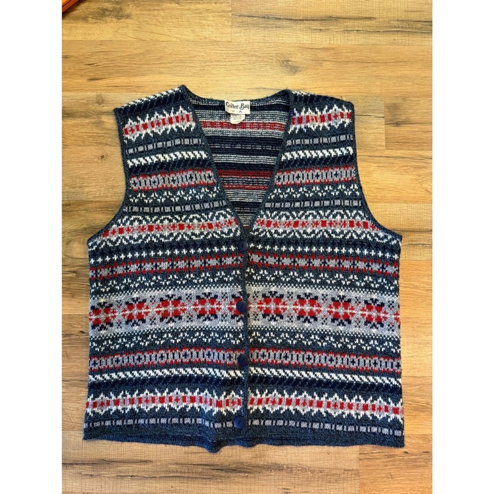 Vintage 90's Colter Bay Pattern Sweater Vest‎ USA Made